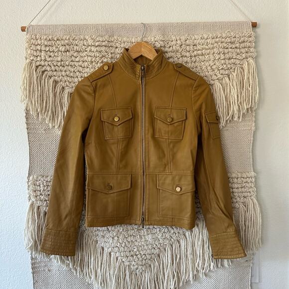 Tory Burch Leather Sergeant Pepper Jacket - Picture 1 of 9